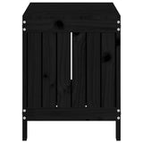 Garden Storage Box Black 76x42.5x54 cm Solid Wood Pine - Close-Up Angle