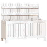 Garden Storage Box White 108x42.5x54 cm Solid Wood Pine - Front View