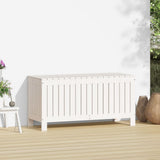 Garden Storage Box White 108x42.5x54 cm Solid Wood Pine - Side View
