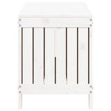 Garden Storage Box White 108x42.5x54 cm Solid Wood Pine - Close-Up Angle