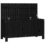 Garden Storage Box Black 108x42.5x54 cm Solid Wood Pine - Front View