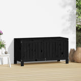 Garden Storage Box Black 108x42.5x54 cm Solid Wood Pine - Side View