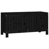 Garden Storage Box Black 108x42.5x54 cm Solid Wood Pine - 45-Degree Angle