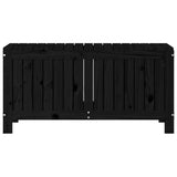 Garden Storage Box Black 108x42.5x54 cm Solid Wood Pine - Rear View
