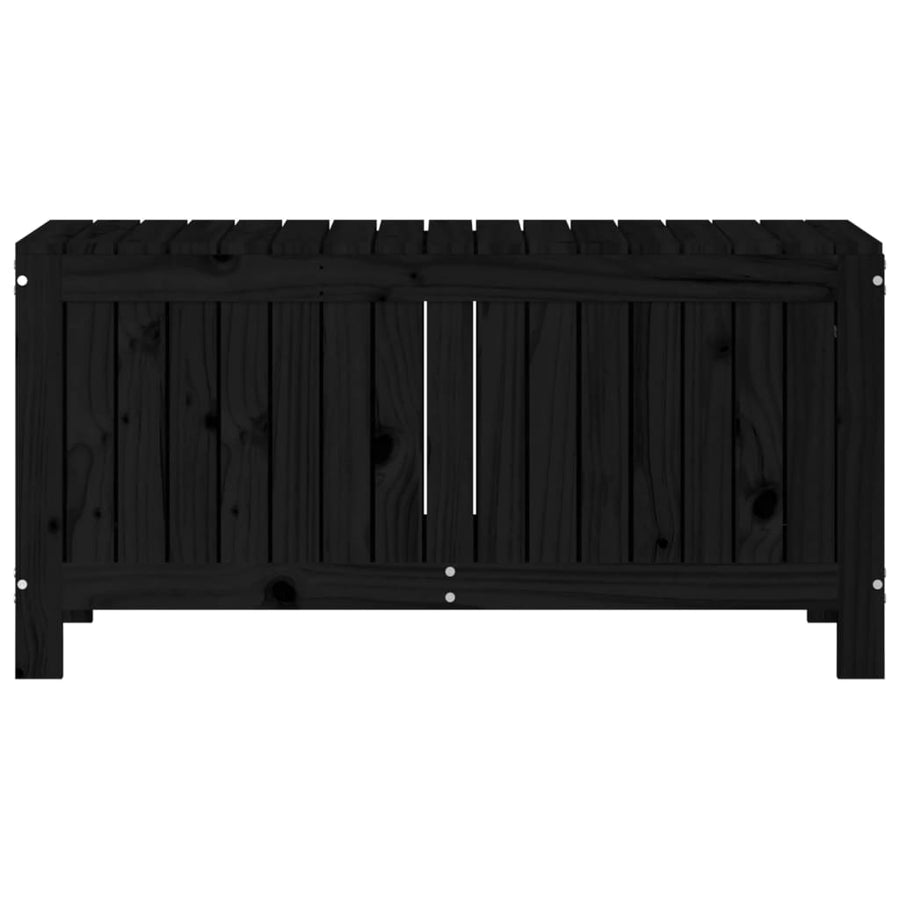 Garden Storage Box Black 108x42.5x54 cm Solid Wood Pine