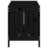Garden Storage Box Black 108x42.5x54 cm Solid Wood Pine - Close-Up Angle