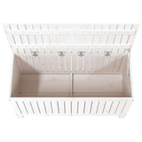 Garden Storage Box White 115x49x60 cm Solid Wood Pine - Low Angle
