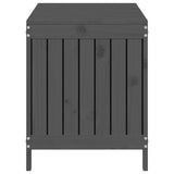 Garden Storage Box Grey 115x49x60 cm Solid Wood Pine - Close-Up Angle