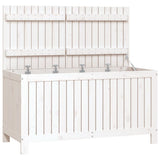 Garden Storage Box White 121x55x64 cm Solid Wood Pine - Front View