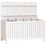 Garden Storage Box White 121x55x64 cm Solid Wood Pine - Top-Down View