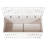 Garden Storage Box White 121x55x64 cm Solid Wood Pine - Low Angle