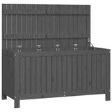 Garden Storage Box Grey 121x55x64 cm Solid Wood Pine - Front View