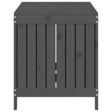 Garden Storage Box Grey 121x55x64 cm Solid Wood Pine - Close-Up Angle