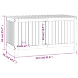 Garden Storage Box Grey 121x55x64 cm Solid Wood Pine - Extra Image