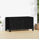 Garden Storage Box Black 121x55x64 cm Solid Wood Pine - Side View