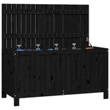 Garden Storage Box Black 121x55x64 cm Solid Wood Pine - Top-Down View