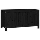 Garden Storage Box Black 121x55x64 cm Solid Wood Pine - 45-Degree Angle