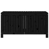 Garden Storage Box Black 121x55x64 cm Solid Wood Pine - Rear View