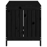 Garden Storage Box Black 121x55x64 cm Solid Wood Pine - Close-Up Angle