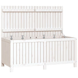 Garden Storage Box White 147x68x64 cm Solid Wood Pine - Front View