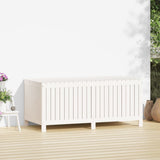 Garden Storage Box White 147x68x64 cm Solid Wood Pine - Side View