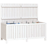 Garden Storage Box White 147x68x64 cm Solid Wood Pine - Top-Down View