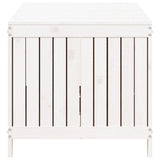 Garden Storage Box White 147x68x64 cm Solid Wood Pine - Close-Up Angle
