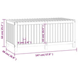 Garden Storage Box White 147x68x64 cm Solid Wood Pine - Extra Image
