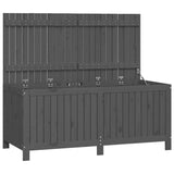 Garden Storage Box Grey 147x68x64 cm Solid Wood Pine - Front View