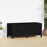 Garden Storage Box Black 147x68x64 cm Solid Wood Pine - Side View