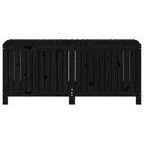 Garden Storage Box Black 147x68x64 cm Solid Wood Pine - Rear View