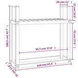 Firewood Rack Grey 110x35x108.5 cm Solid Wood Pine