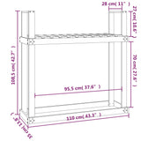 Firewood Rack Grey 110x35x108.5 cm Solid Wood Pine - Low Angle