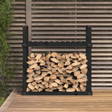 Firewood Rack Black 110x35x108.5 cm Solid Wood Pine - Side View