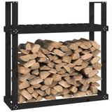 Firewood Rack Black 110x35x108.5 cm Solid Wood Pine - Top-Down View