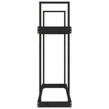 Firewood Rack Black 110x35x108.5 cm Solid Wood Pine - Rear View