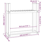 Firewood Rack Black 110x35x108.5 cm Solid Wood Pine - Low Angle