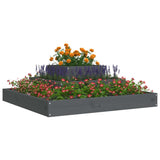 Planter Grey 80x80x27 cm Solid Wood Pine - Side View