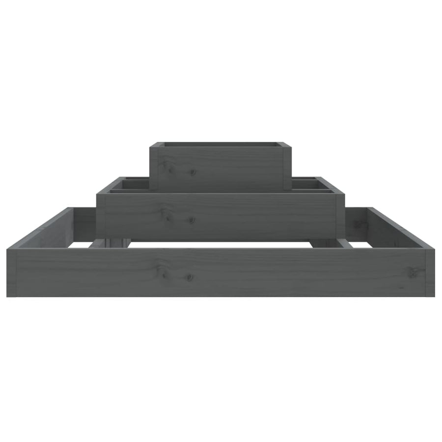 Planter Grey 80x80x27 cm Solid Wood Pine