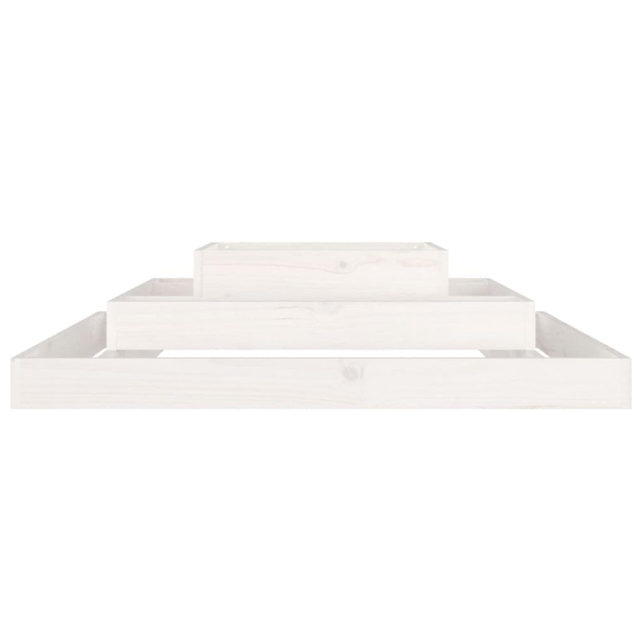 Planter White 110x110x27 cm Solid Wood Pine