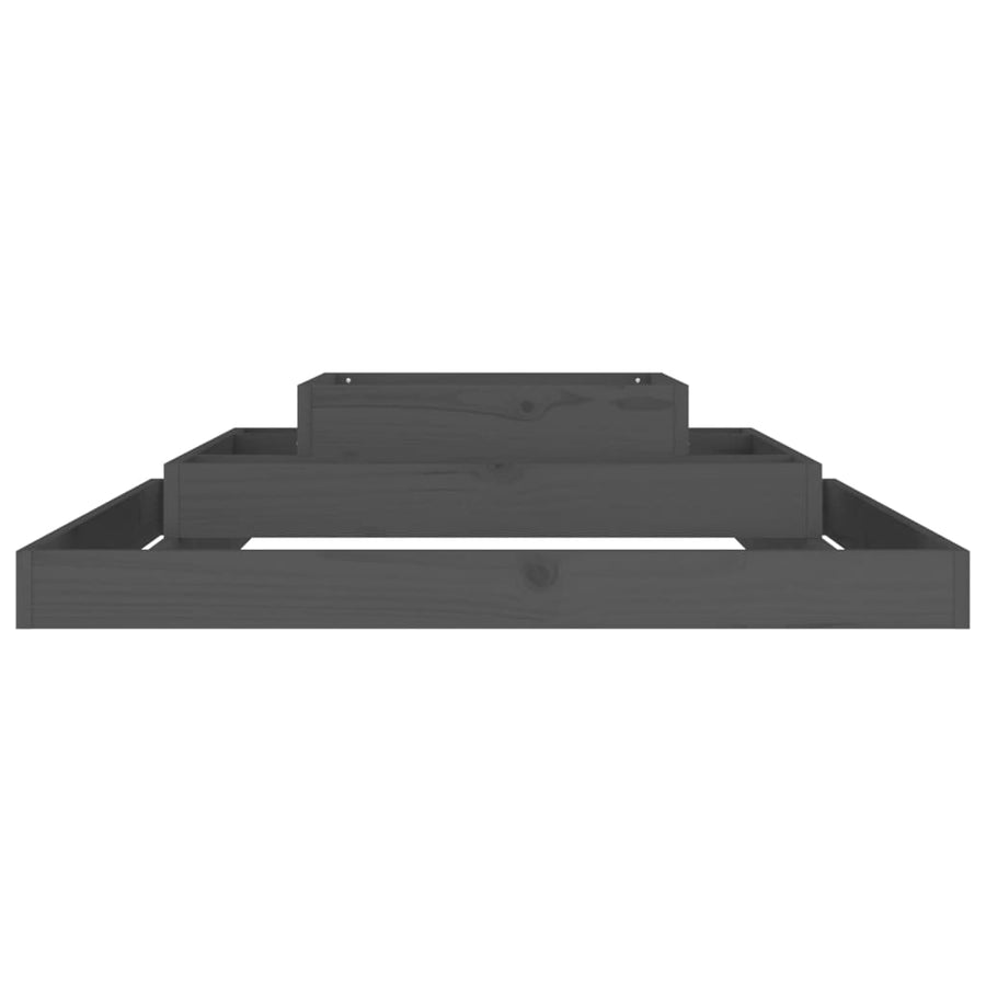 Planter Grey 110x110x27 cm Solid Wood Pine