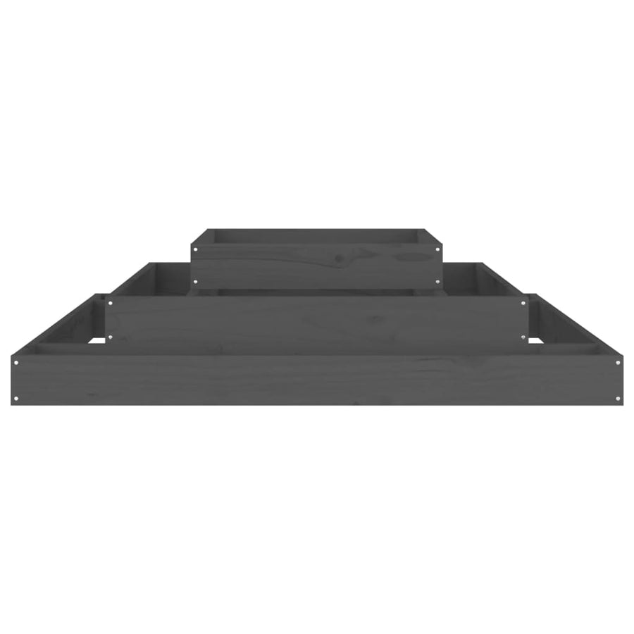 Planter Grey 110x110x27 cm Solid Wood Pine