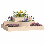 Planter 83x83x27 cm Solid Wood Pine - Side View