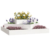 Planter White 83x83x27 cm Solid Wood Pine - Side View