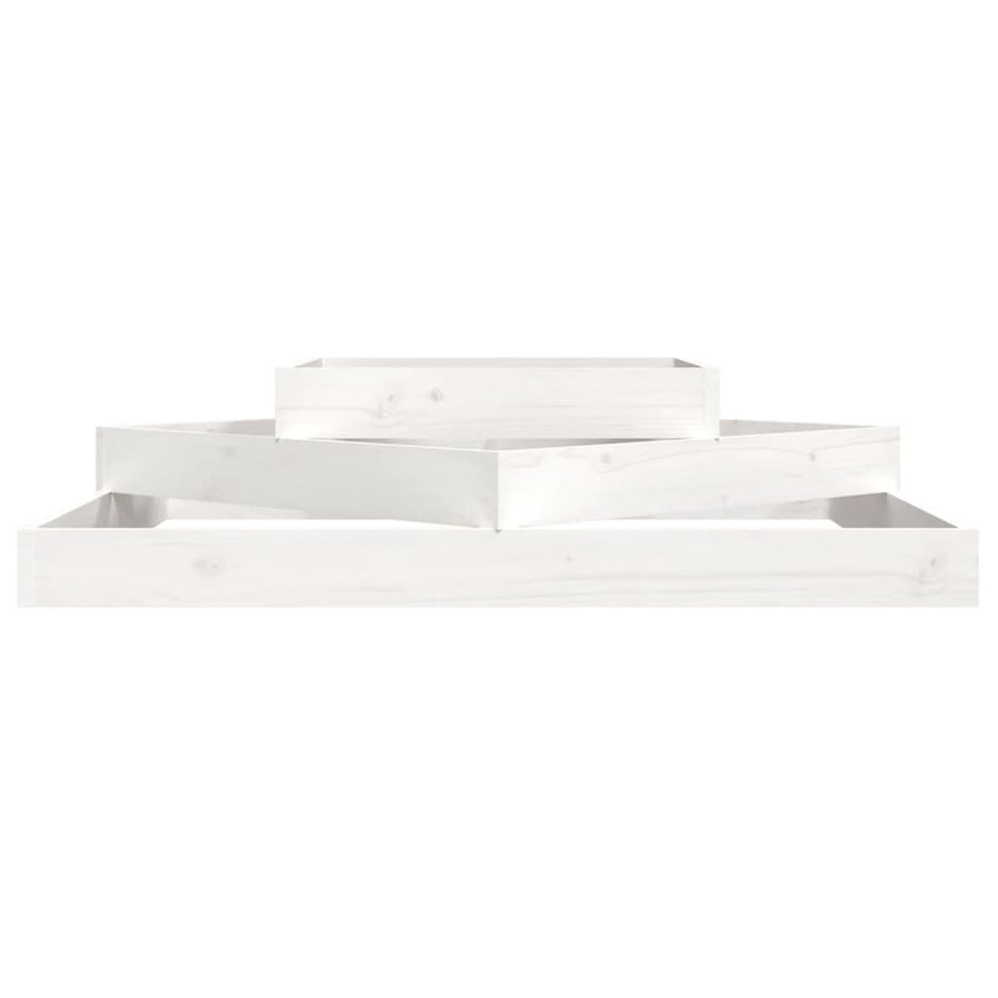 Planter White 112x112x27 cm Solid Wood Pine