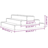 Planter White 80x80x27 cm Solid Wood Pine