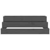 Planter Grey 80x80x27 cm Solid Wood Pine - Top-Down View