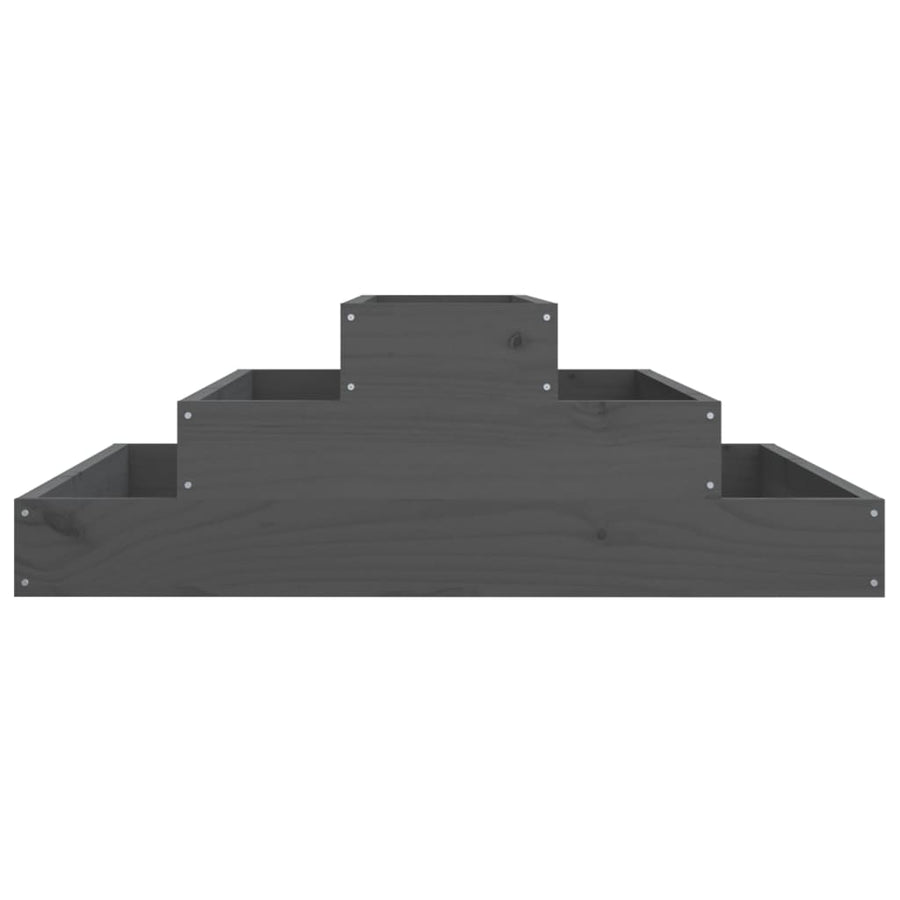 Planter Grey 80x80x27 cm Solid Wood Pine