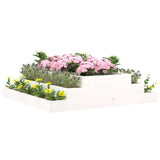 Planter White 110x110x27 cm Solid Wood Pine - Side View