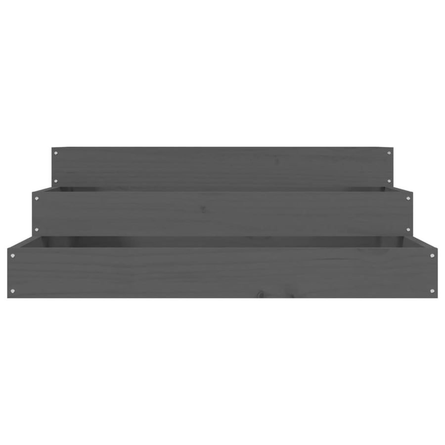Planter Grey 78x78x27 cm Solid Wood Pine